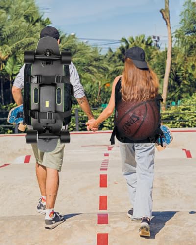 Image of WOLT Skateboard Backpack, 15.6 Inch Laptop Backpack for Men Women, Sports Backpack with Ball Holder