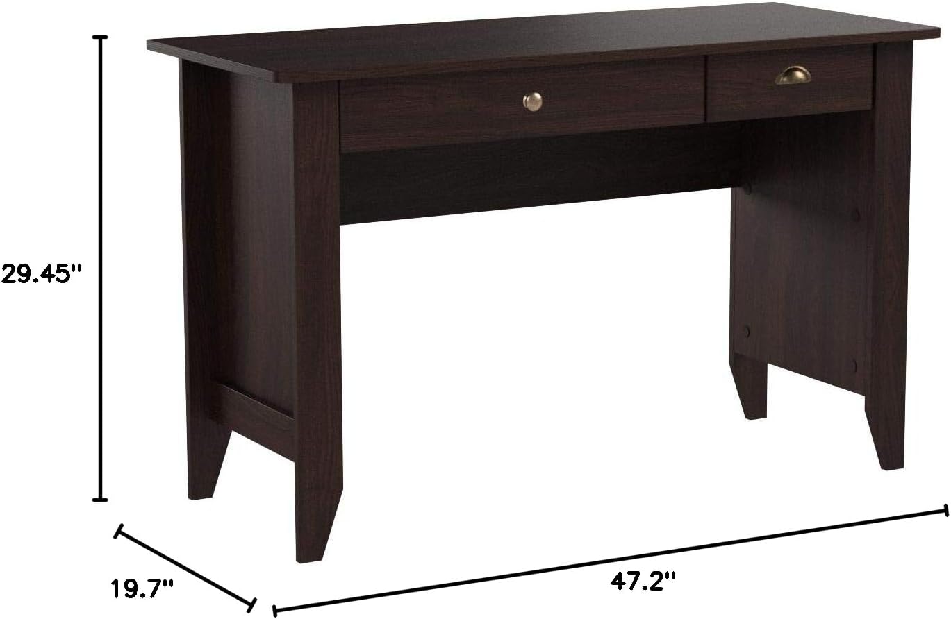 Eleanor Espresso Woodgrain Desk with Drawers & USB Port