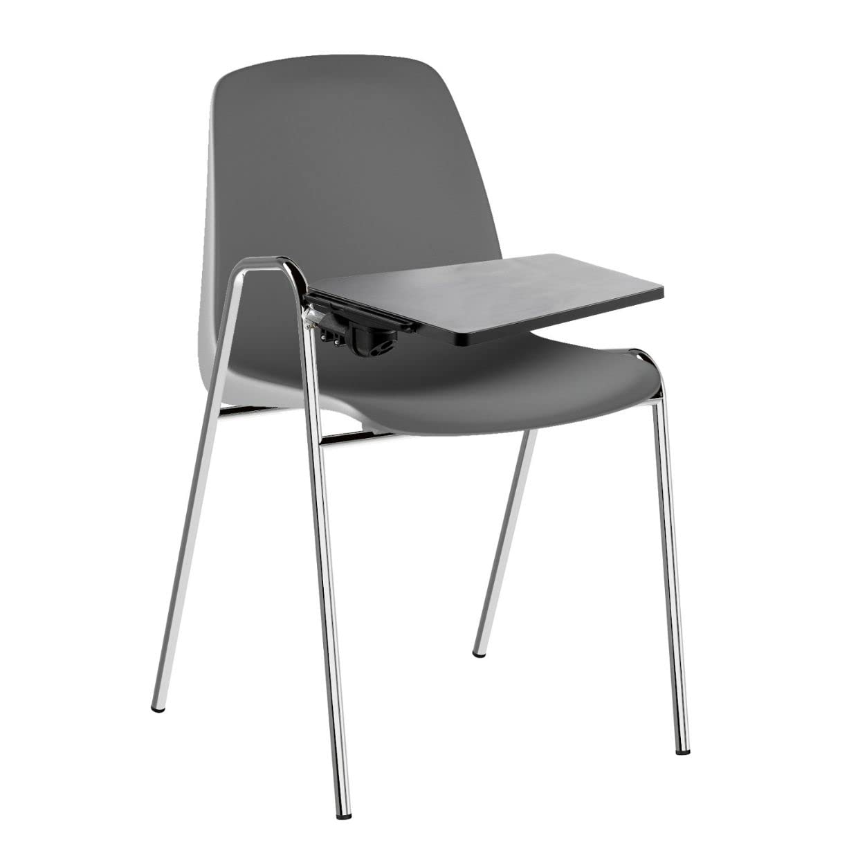 Set di 5 sedute su Telaio Cromato con tavoletta Grigio Chiaro