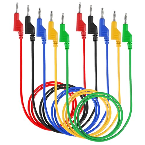 Image of 5pcs Stackable Banana to Banana Plug Test Leads Soft Electrical Test Cable Wire 3.3ft /1m for Multimeter 1000V 15A