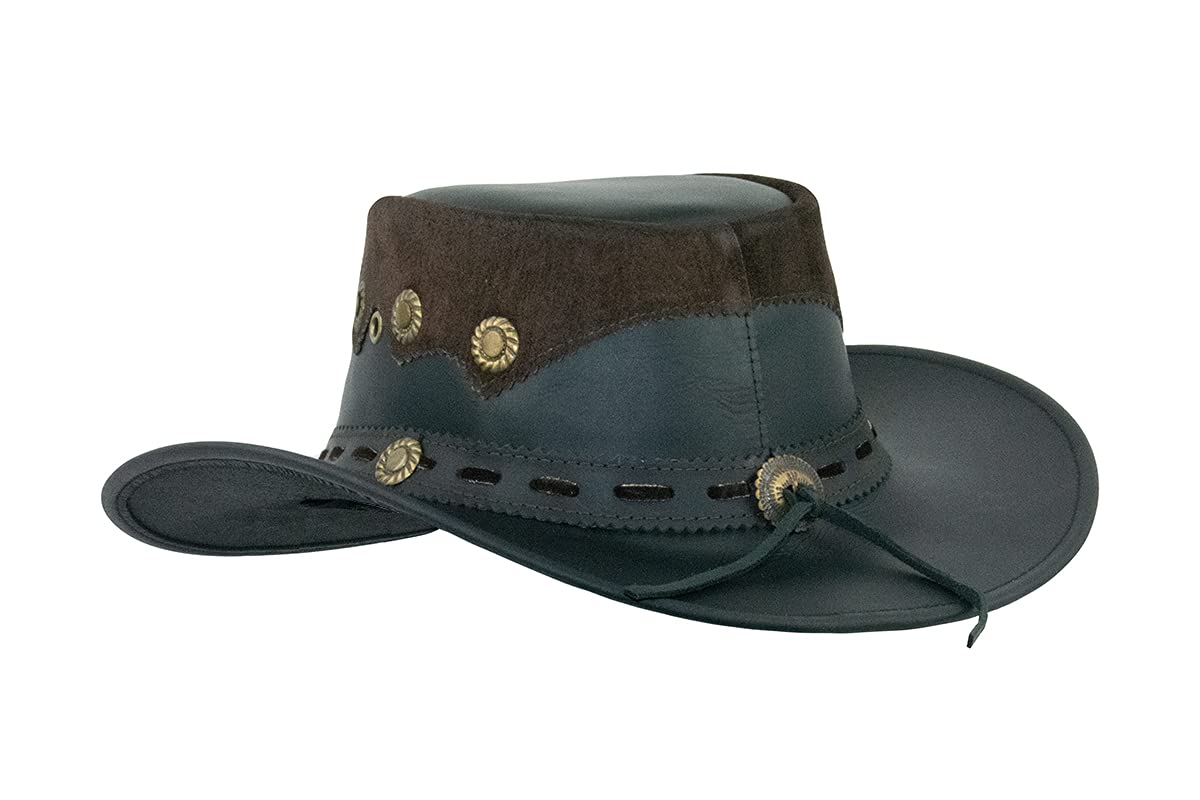 Black Jungle PENTLAND Cappello in Pelle, Cappello Occidentale, Australia, Cappello da Cowboy (Nero, XL)