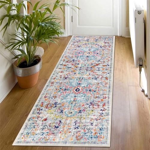 SHACOS Läufer Flur 50x150 cm Boho Teppichläufer rutschfest Küchenteppich...