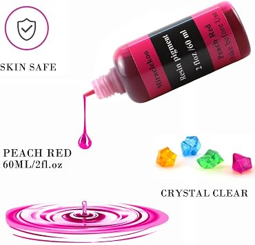 Peach Red Epoxy Resin Color Dye Colorant Liquid Epoxy Resin Pigment,60ml,Translucent