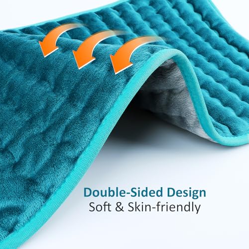 Image of Heating pad for Back /Shoulder /Neck /Abdomen, Heating Pads with 6 Fast Heating Settings, Auto-Off, Machine Wash, Birthday Gifts for Women Mom Men Dad, Extra Large 12 inchx24 inch, Blue