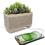 iHome PowerPlant Charging Station with Bluetooth Speaker, Faux Succulent with USB Charging Station for iPhone, Android, and More (iPP60)