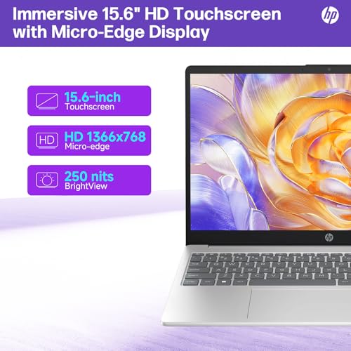 Image of HP 2025 New 15.6 inch Touchscreen Laptop for Business & Student, 13th Gen Intel i3-1315U up to 4.5 GHz, 32 GB RAM, 1 TB SSD, Intel UHD Graphics, Copilot AI PC, Wi-Fi 6, Long Battery Life, Windows 11 Pro