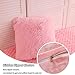 LIFEREVO 2 Pack Fluffy Faux Fur Pillow Shams,18 x 18 Inches Throw Pillow Covers,Luxury Decorative Furry Pillowcases Cushion Cover for Christmas,Zipper Closure,No Pillow Insert,Pink