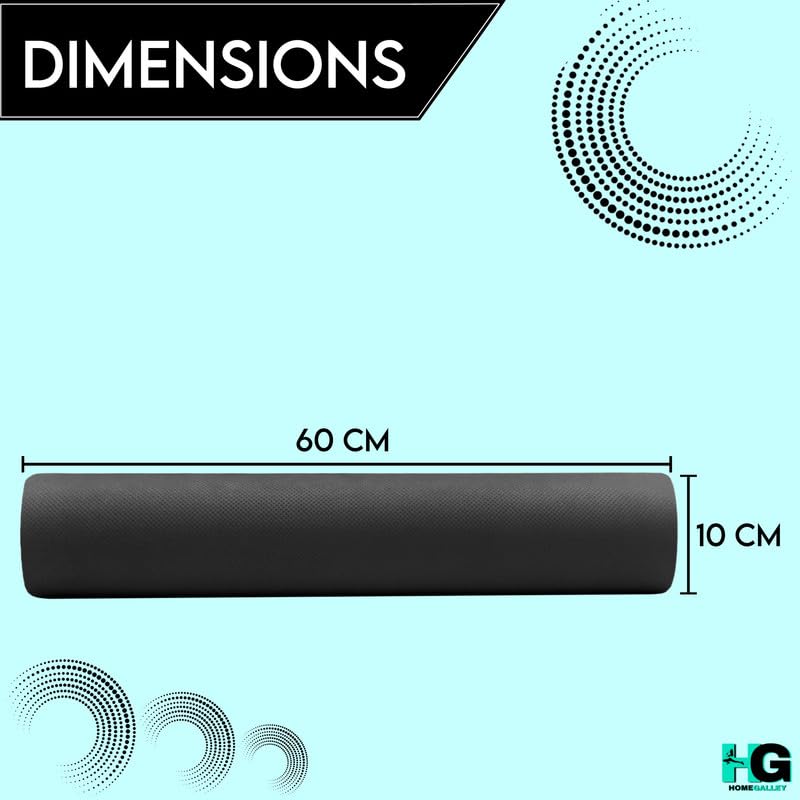 Image of Foam Roller for Exercise and Deep Tissue Massage Roller, Gym Exercise Roller, Workout Foam Roller for Knee Exercise and Pain Relief, Myofascial Release Roller for Back pain - 60 Cm Black