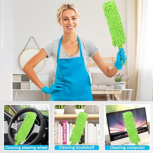 Image of 1 Pack Microfiber Feather Duster, Car Duster for Interior, Washable and Reusable, Cleaning Tool for Car, Home, Office