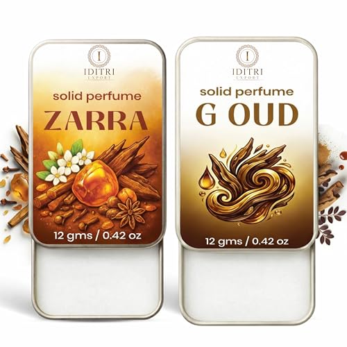 Image of IDITRI EXPORT Solid Perfume |zarra&G oud Alcohol Free Wax Perfume Balm, Long Lasting | Pocket Tin 12g, Pack Of 2| Non Greasy Smooth Glide, Travel Friendly Men And Women