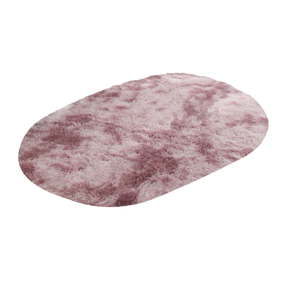 Ultra Soft Oval Shaped Indoor Modern Area Rugs Fluffy Non-Slip Floor Carpets Silky Mat for Living Room Bedroom