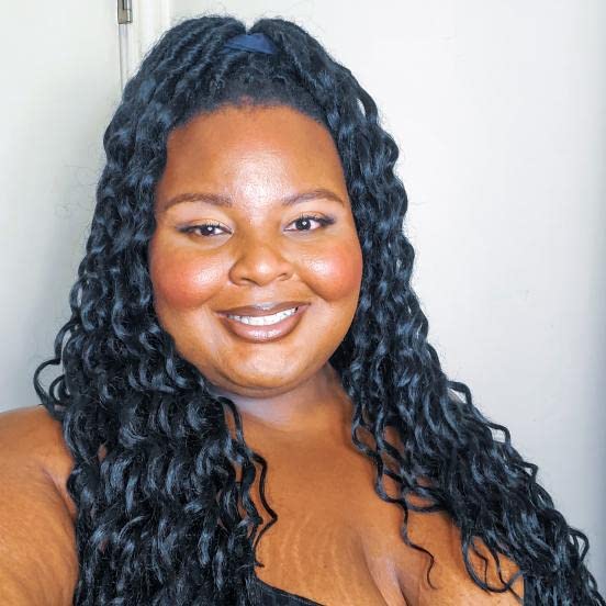 Miniatura 6 de Extensiones de cabello sintético de ganchillo con extremos rizados profundos de 24 pulgadas, paquete de 8 paquetes de trenzas sintéticas suaves de