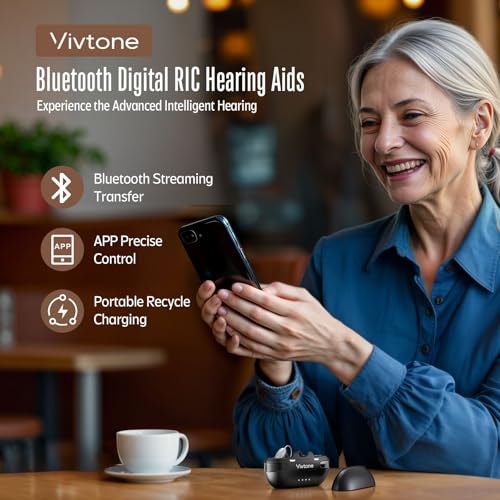 Bluetooth Hearing Aids with Phone Call & Music Streaming, APP Control for Precise Fitting, Rechargeable OTC Hearing Aids for Seniors Adults Men Women, Xpure2.0, 2025 Version