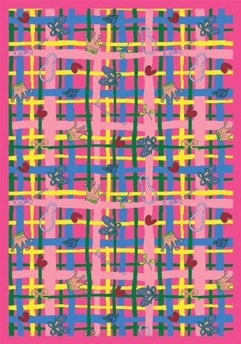 212 Main My Little Princess Pink 5 ft.4 in. x 7 ft.8 in. WearOn Nylon Machine Tufted- Cut Pile Just for Kids Rug, BA2997048