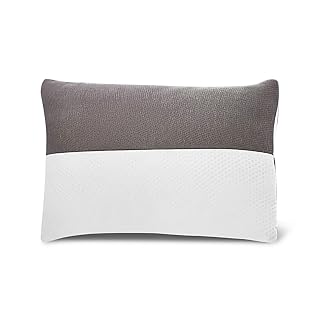 Wakefit Standard Sleeping Pillow with Adjustable Height | 27 x 16 Inch | Soft & Fluffy Siliconized Hollow Fiber Fill, Jacquard Cover with Zipper Closure, Free Extra Filling - White & Grey