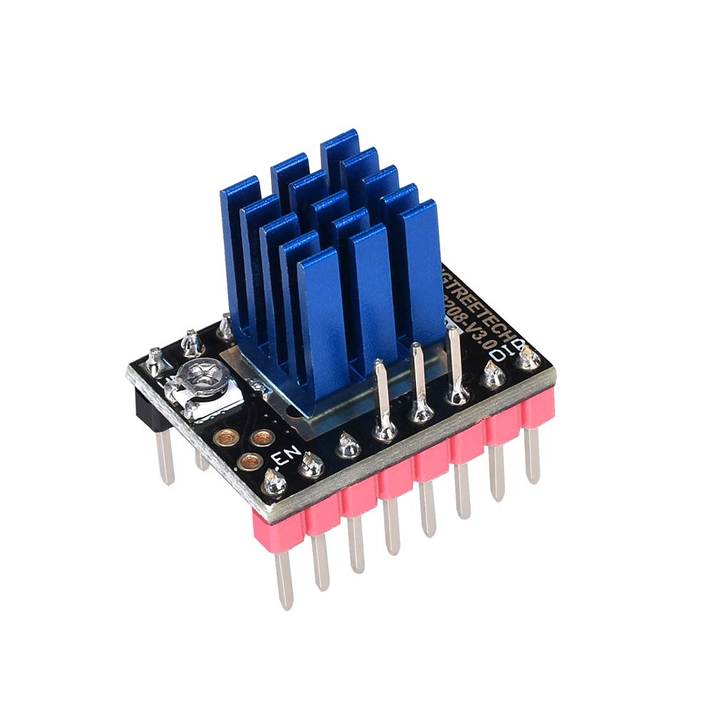 PalliPartners TMC2208 V3.0 Stepper amortyzator ze sterownikiem radiatora, 4-kanałowy sterownik silnika do drukarki 3D (TMC2208-V3.0-UART)