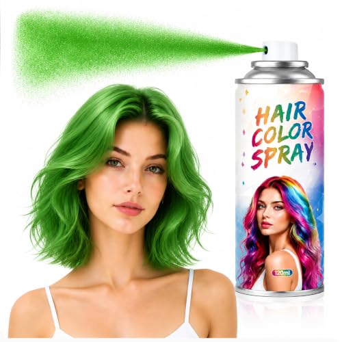 Green Hair Color Spray, Temporary Washable Hair Spray for Kids Women Men