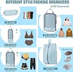 Shaggie 7-Piece Compression Packing Cubes Set – Space-Saving Travel Organizer Bags for Carry-On Suitcase & Luggage, Packing Cubes for Travel Essentials – Lake Blue