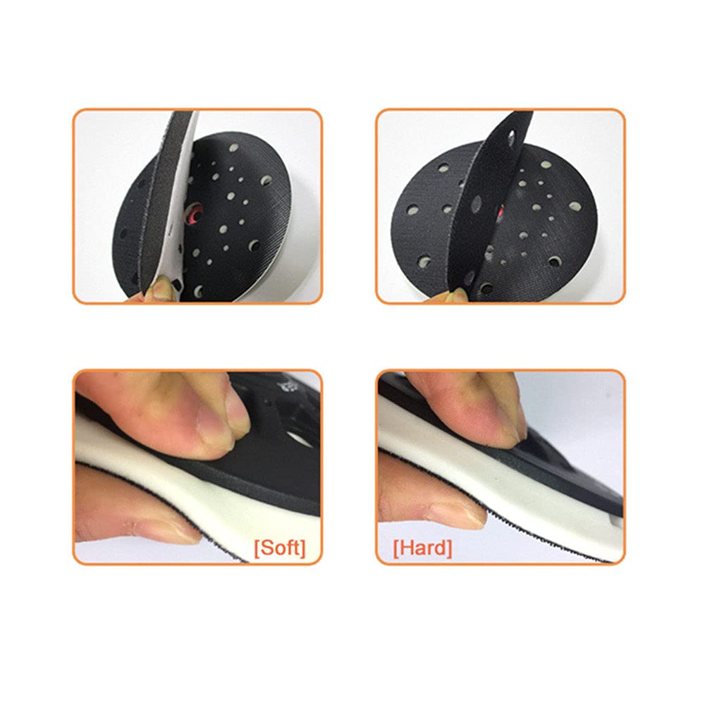 1 Uds 6 pulgadas 150mm multi-agujero libre de polvo suave/duro almohadilla de lijado lijadora placa de respaldo gancho bucle para lijadora pulido pulido, duro