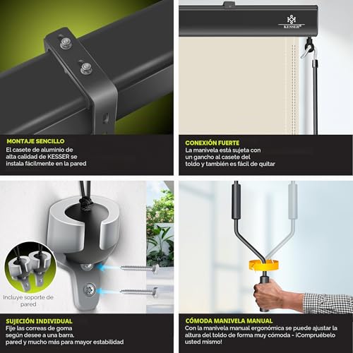 Toldo exterior vertical KESSER para evitar miradas vecinas y calor sofocante en balcón 4