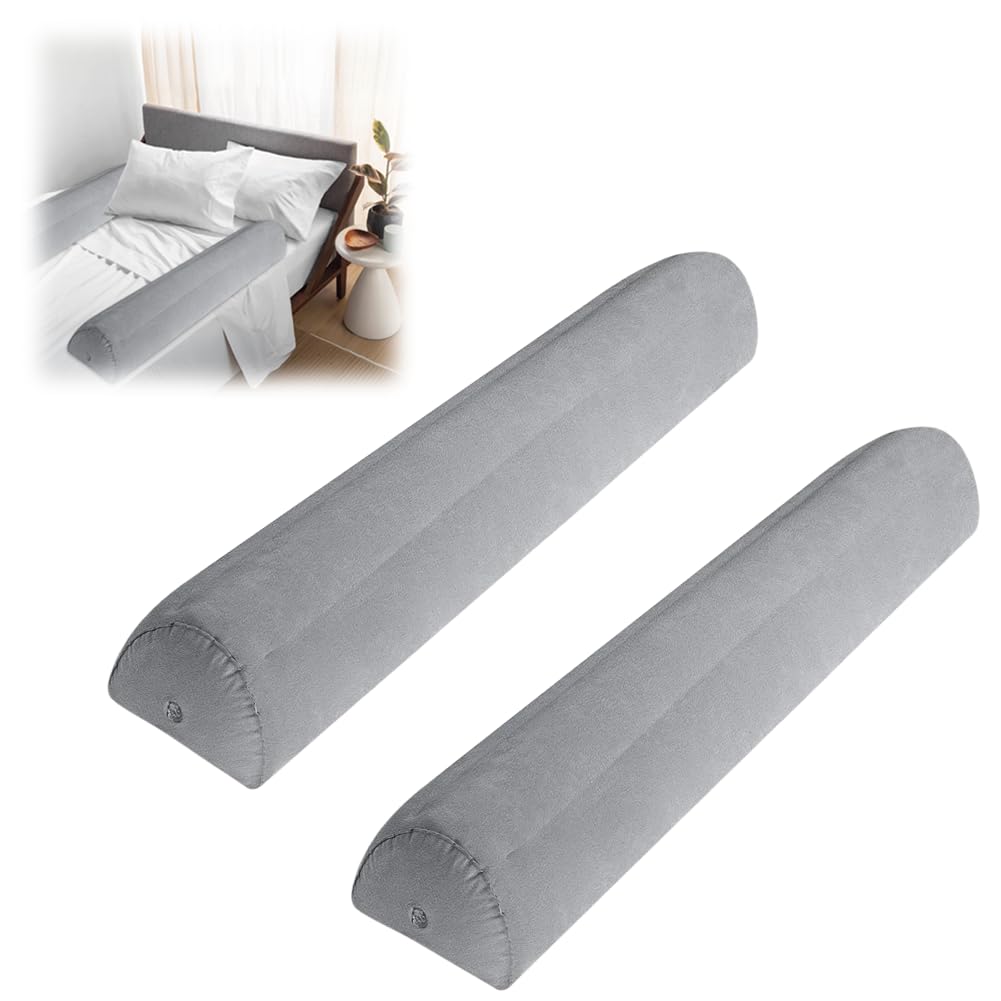 Lot de 2 barrières de lit gonflables - 130 cm - Protection anti-chute - Pour bébé et personnes âgées - Protection des bords de lit