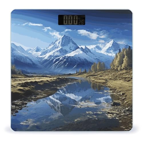 Báscula digital para baño con vidrio templado y pantalla grande miniatura 1