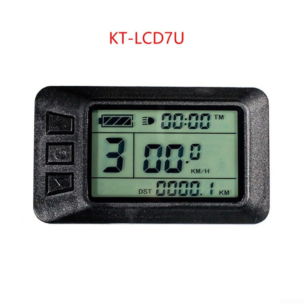 Pantalla LCD para bicicleta eléctrica, diseño impermeable, material ABS duradero, fácil instalación, baja tasa de fallos, color negro, 82 x 48 mm, para bicicleta eléctrica, scooter, longitud