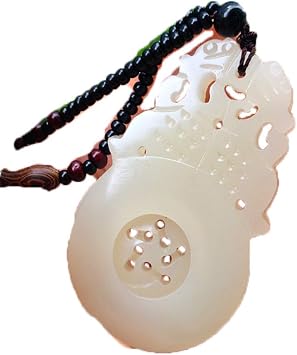 Hetian Jade Pendant Sheep Fat White Jade Pendant Pendant Hollow-Out Fortune to Turn Safe Pendant Men and Womens Jade Pendant