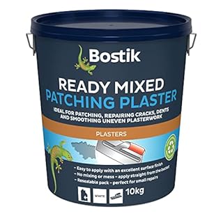 Bostik Ready Mixed Patching Plaster White - 10kg - Apply Straight from The Bucket - Repairing Cracks - Dents and Smoothing Uneven Plasterwork