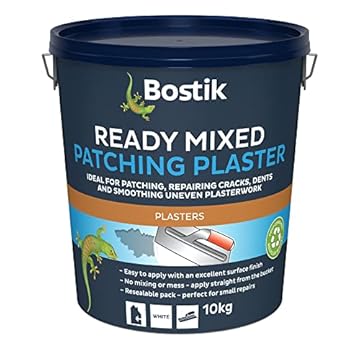 Bostik Ready Mixed Patching Plaster White - 10kg - Apply Straight from The Bucket - Repairing Cracks - Dents and Smoothing Uneven Plasterwork