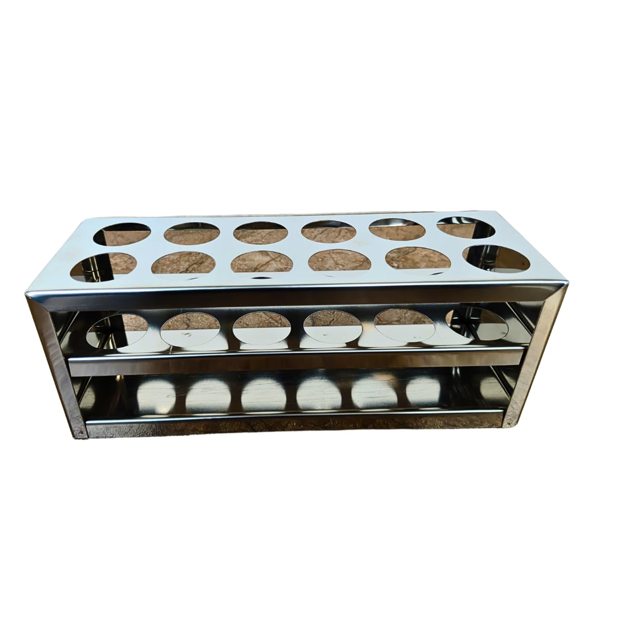 AANIJ® Test Tube Stand Stainless Steel 304 grade, Size 33 mm × 12 Holes Test Tube rack for Laboratory Pack of 1-image-28
