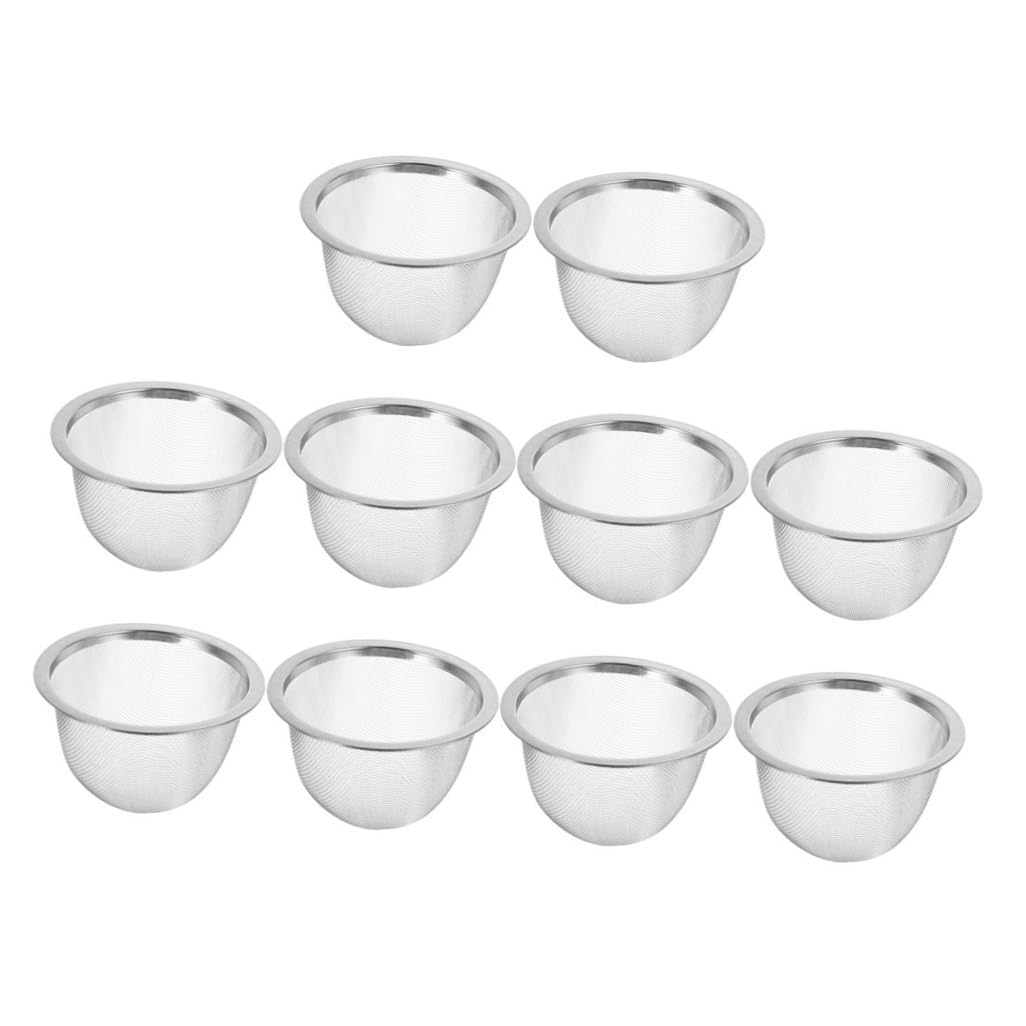 IMIKEYA 10 Stück Edelstahl Teefilter mit Feinem Sieb nicht Verformbar Teekannenzubehör für Losen Tee für Tee Tassen und Teekannen