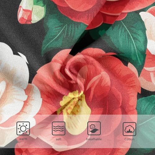 Red White Camellia Flowers Green Leaves Toddler Underwear Custom 2t Cotton Cute Panties Girl Flower Briefs Undies Kids3