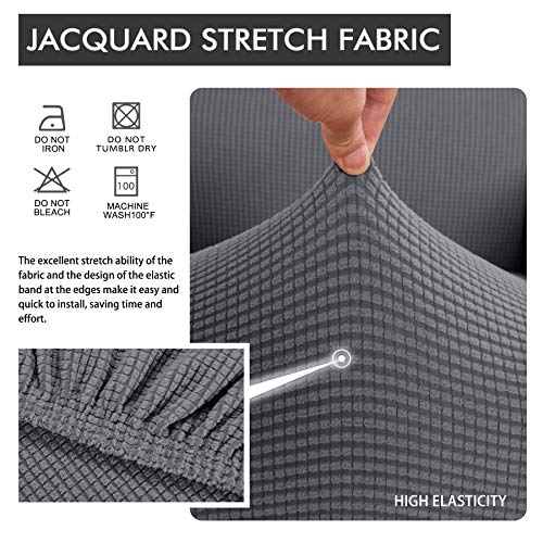 Hokway Stretch Couch Cushion Slipcovers Reversible Cushion Protector Slipcovers Sofa Cushion Protector Covers(Light Grey, Medium) #TOP3