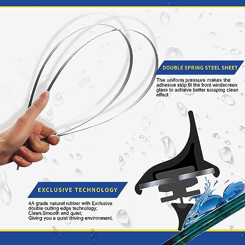 Image of 3 wipers Replacement for 2011 2010 2009 2008 2007 Honda CR-V CRV Original Equipment Windshield Wiper Blades Set 26 inch+16 inch+14 inch (Set of 3) U /J HOOK