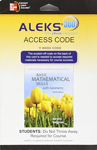Aleks 360 Access Card for Basic Math Skills 0078133688 Book Cover