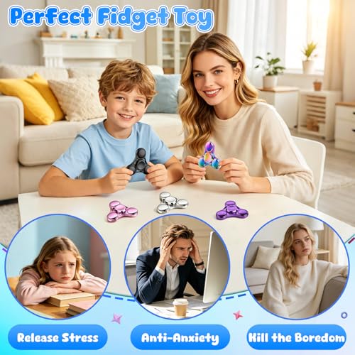 Image of ATESSON Fidget Spinners Toy,Ultra Durable Stainless Steel Bearing High Speed 3-5 Min Precision Brass Metal Finger Spinner,EDC ADHD Stress Relief Anxiety Relieves Reducer for Kids and Adults