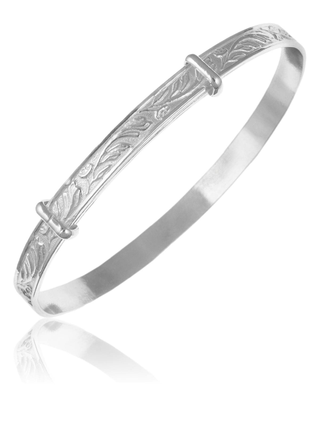 vittoriano Foliate inciso espansione/espandibile – Bracciale rigido da donna in argento Sterling 925 – fornito in confezione o cofanetto regalo