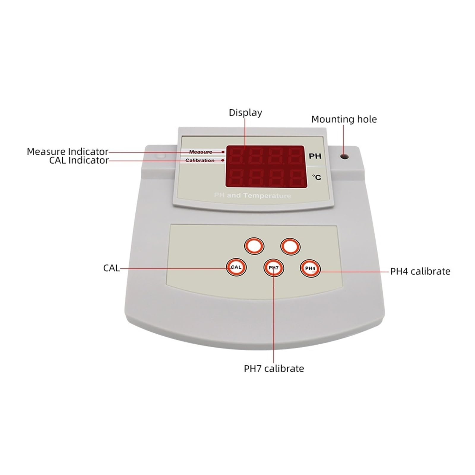 2 W 1 PH/Temp PH Tester Analizator Jakości Wody Biurkowy Automatyczna Kalibracja Miernik Kwasowości Do Laboratorium Akwarium Basen Szybkie I DokłAdne Wykrywanie