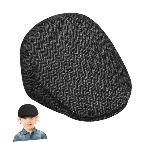 GALPADA Kids Classic Newsboy Cap Toddler Boys Vintage Herringbone Flat Hat Stylish Winter Accessory for Children for Outdoor Activities Multi