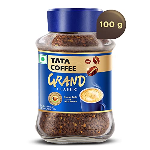 Image of Tata Coffee Grand Classic Instant Coffee | Strong Taste & Rich Aroma | With Flavour Locked Decoction Crystals | 100g Jar