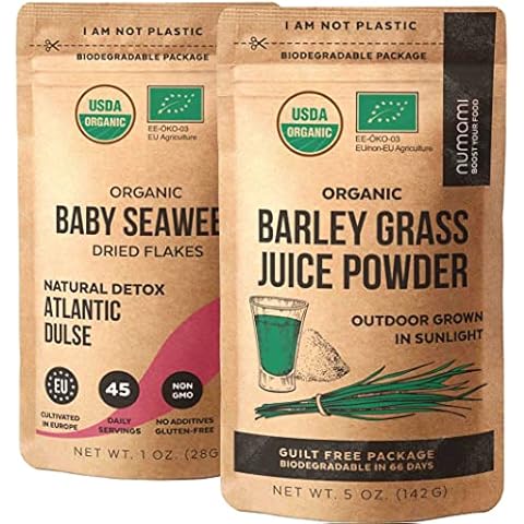 Barley Grass Juice Powder and Atlantic Dulse for Your Perfect Detox Smoothie, Premium Quality and Organic Certified Cover