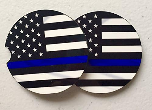 Gloryfactory Thin Blue Line Car Coaster Set