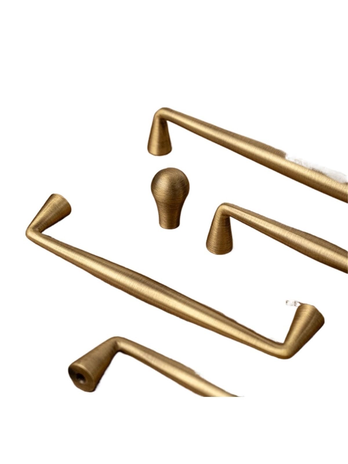 Qvorlth Vintage Cabinet Pulls 2pcs Solid Antique Brass Handle Kitchen Cabinet Pull Wardrobe Drawer Knob Furniture Hardware Long(1081-96-HGT)
