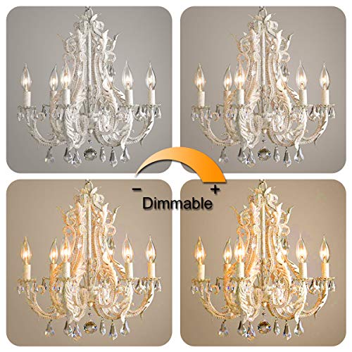 Tuoplyh Vintage dimbaar E14 LED filament windstoot kaarslamp, 4W vervangt 40 Watt gloeilamp, warm wit 2700K, CRI >80… - Afbeelding 7