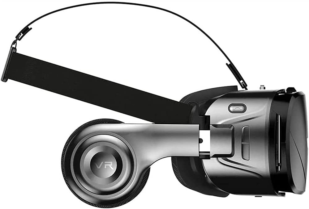 VR Glasses, 3D Glasses Virtual Reality Headset for VR Games & 3D Movies, Eye Care System for iOS and Android Smartphones (Black)