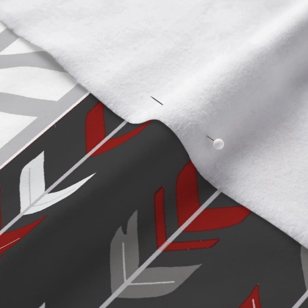 Spoonflower Fabric - Moose Wholecloth Quilt Red Black Grey White Buffalo Plaid Wood Arrows Printed on Polartec(R) Fleece Fabric by The Yard - Sewing Blankets Loungewear and No-Sew