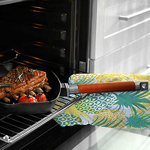 My Daily Cooking Apron With Pockets, Oven Mitt And Pot Holder Set, Funny Pineapple Adjustable Apron, Microwave Glove, Potholder 3 Piece, Kitchen Gift Set #TOP6