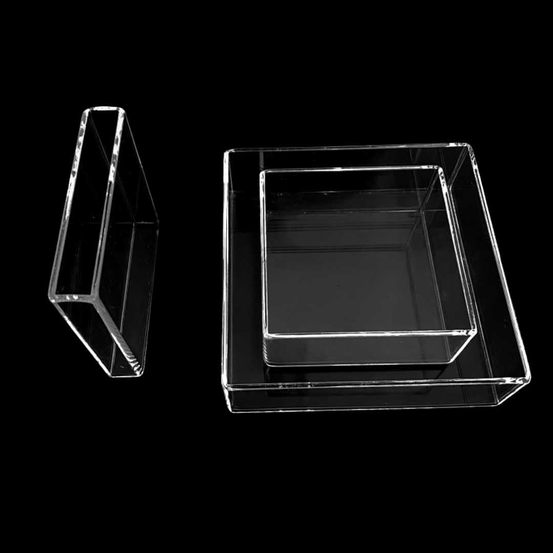 Zestaw naczyń kwadratowych ze szkła kwarcowego – 1 szt. – Idealny do zastosowań laboratoryjnych i hodowlanych(50x50x50mm)