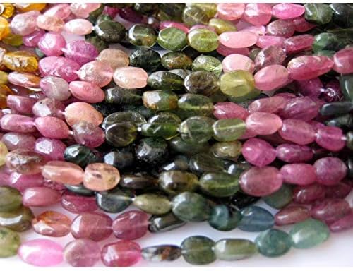 14 inch Strand Natural Multi Tourmaline 6 mm Oval Smooth Beads for Jewelry - Tourmaline Beads, Oval Beads, Tourmaline Gemstone, Multi Tourmaline Beads, 6mm Each, 14 inch Strand